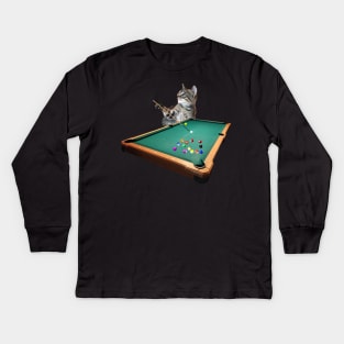 Cat Billiards Kids Long Sleeve T-Shirt